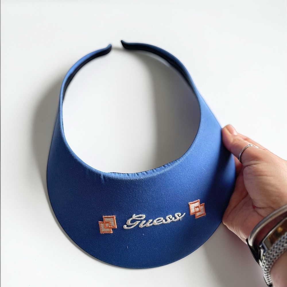 Guess Vintage Visor Gift for Golfers Blue Sun Visor Hat - Picture 2 of 5